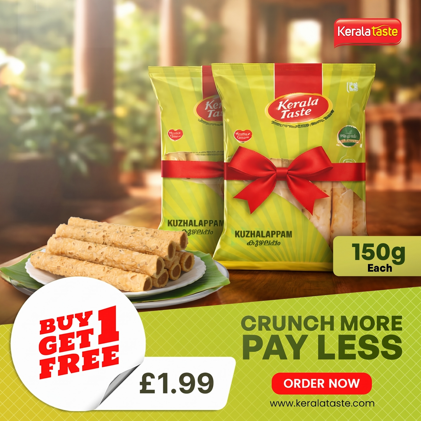 Kerala Taste Kuzhalappam (150g) - Buy 1 Get 1 FREE!