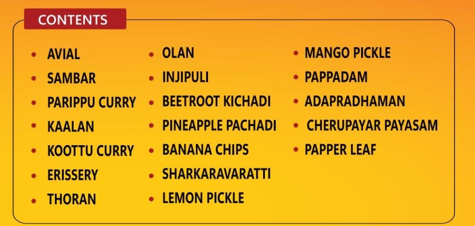 Onam Sadhya by Loyal (Serves 5 Person)