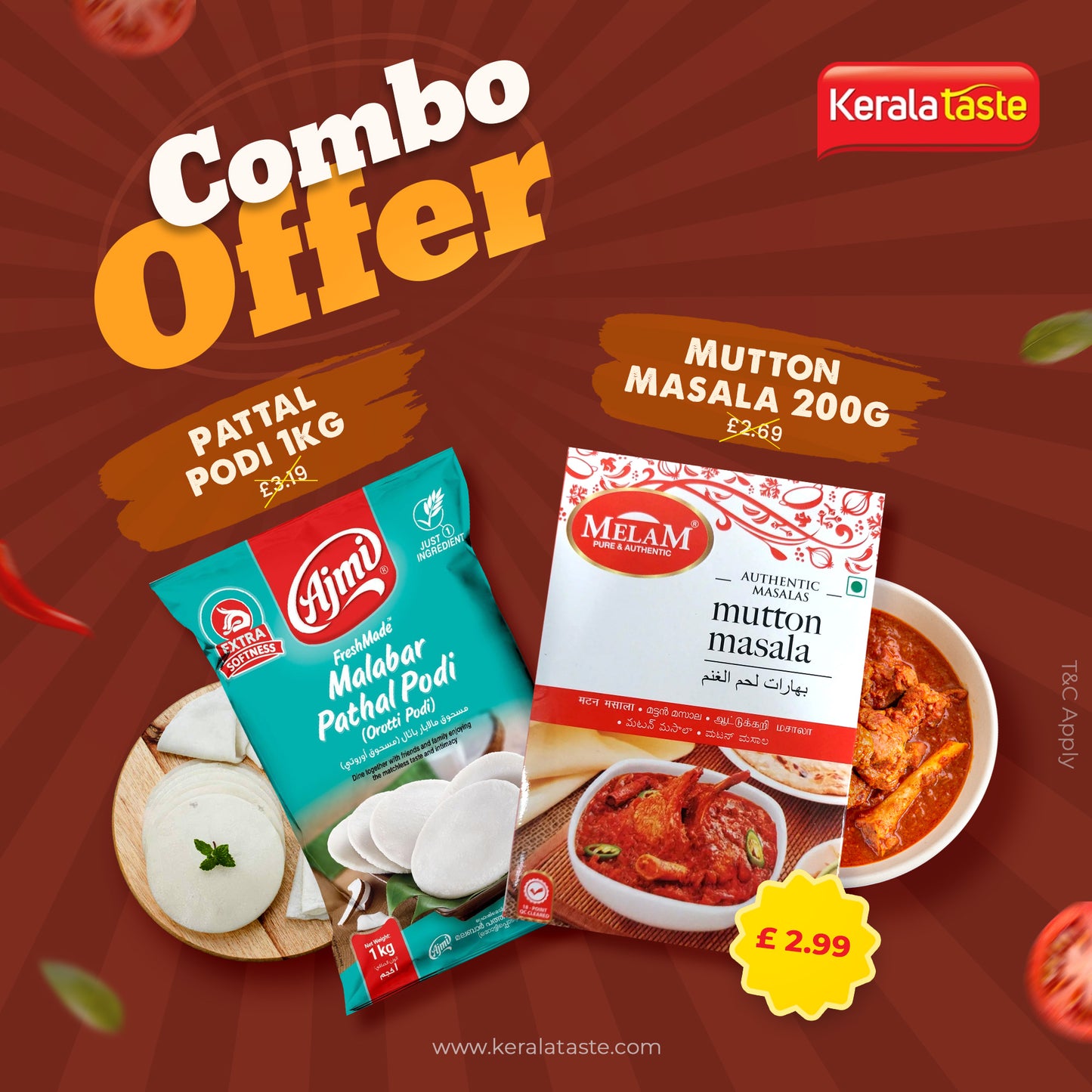 Ajmi Pathal Podi 1 Kg & Melam Mutton Masala 200 g Combo Offer