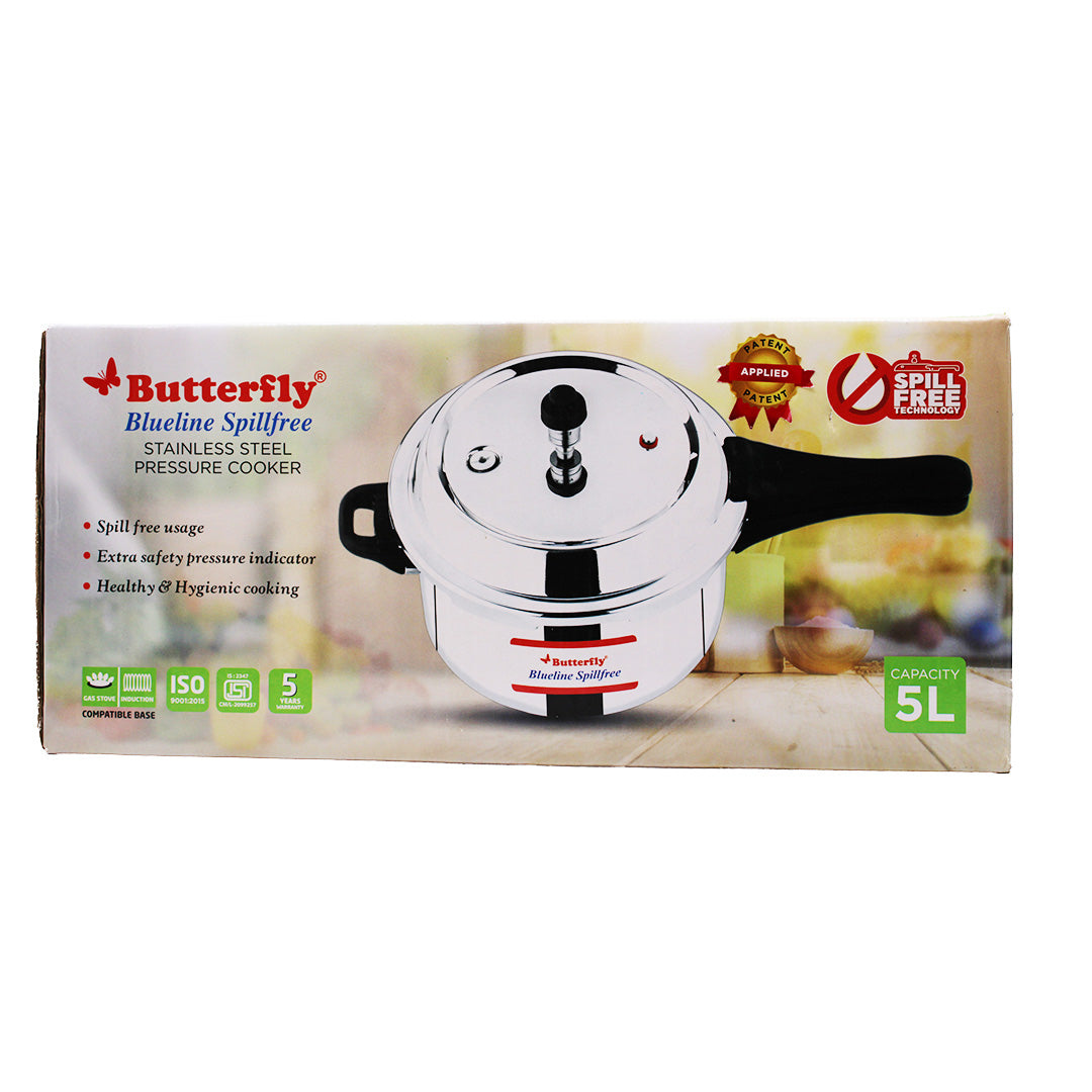 Blueline Spillfree Stainless Steel Pressure Cooker by Butterfly ...