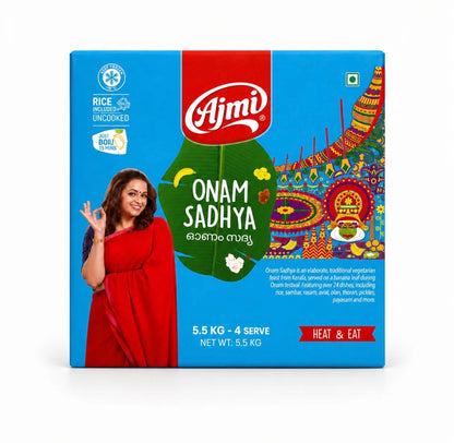 Kerala's Traditional Onam Sadhya by Ajmi (Serves 4 Person) Includes Rice