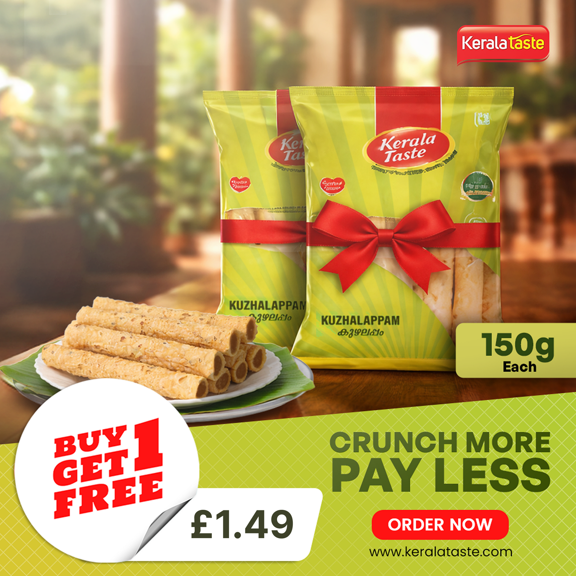 Kerala Taste Kuzhalappam (150g) - Buy 1 Get 1 FREE!