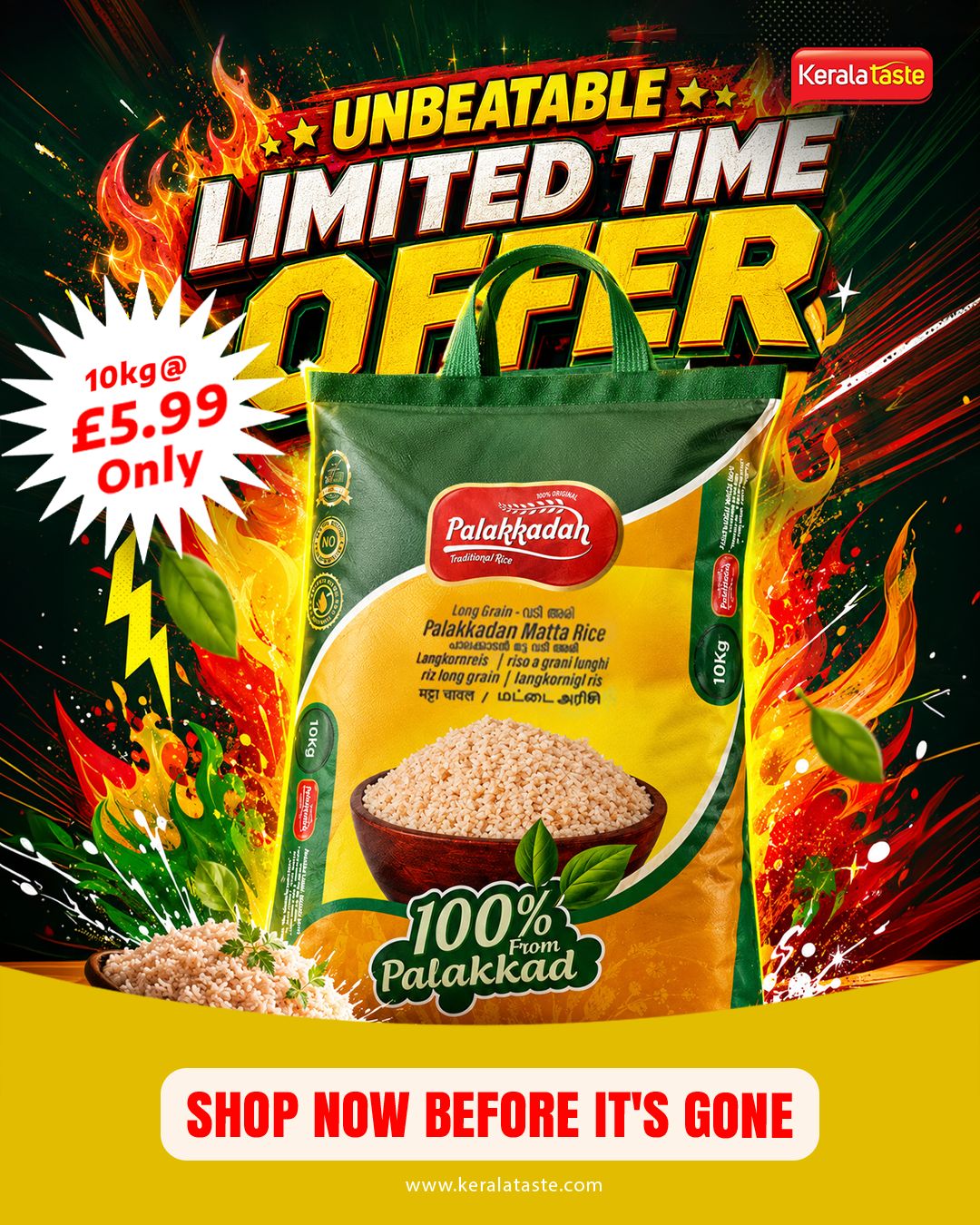 Palakkadan Premium Matta Rice by Palakkadan (Max 1 Bag per Customer)