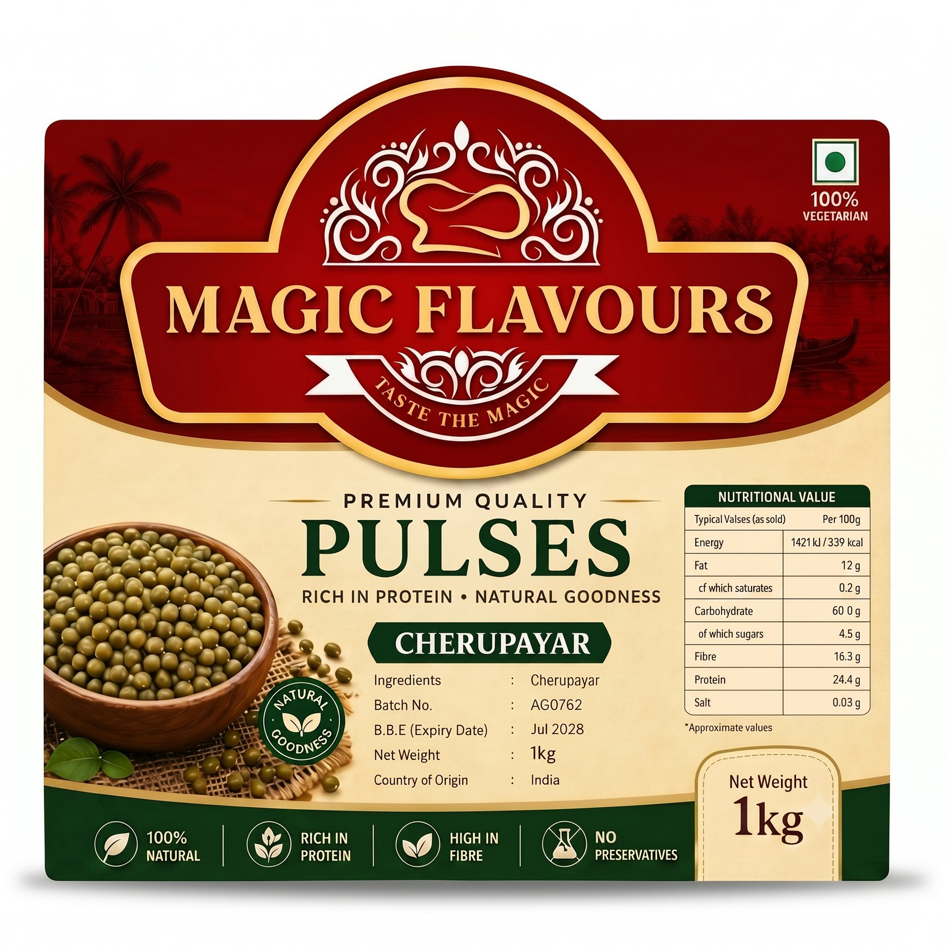 Green Gram (Cherupayar)By Magic Flavours