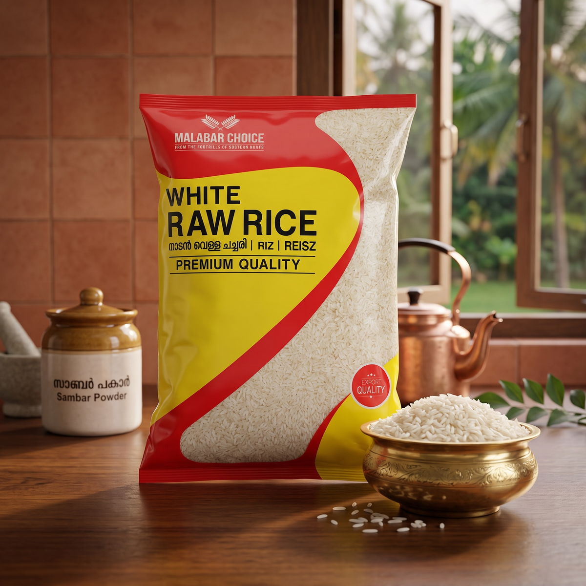 White Raw Rice 2Kg by Malabar Choice