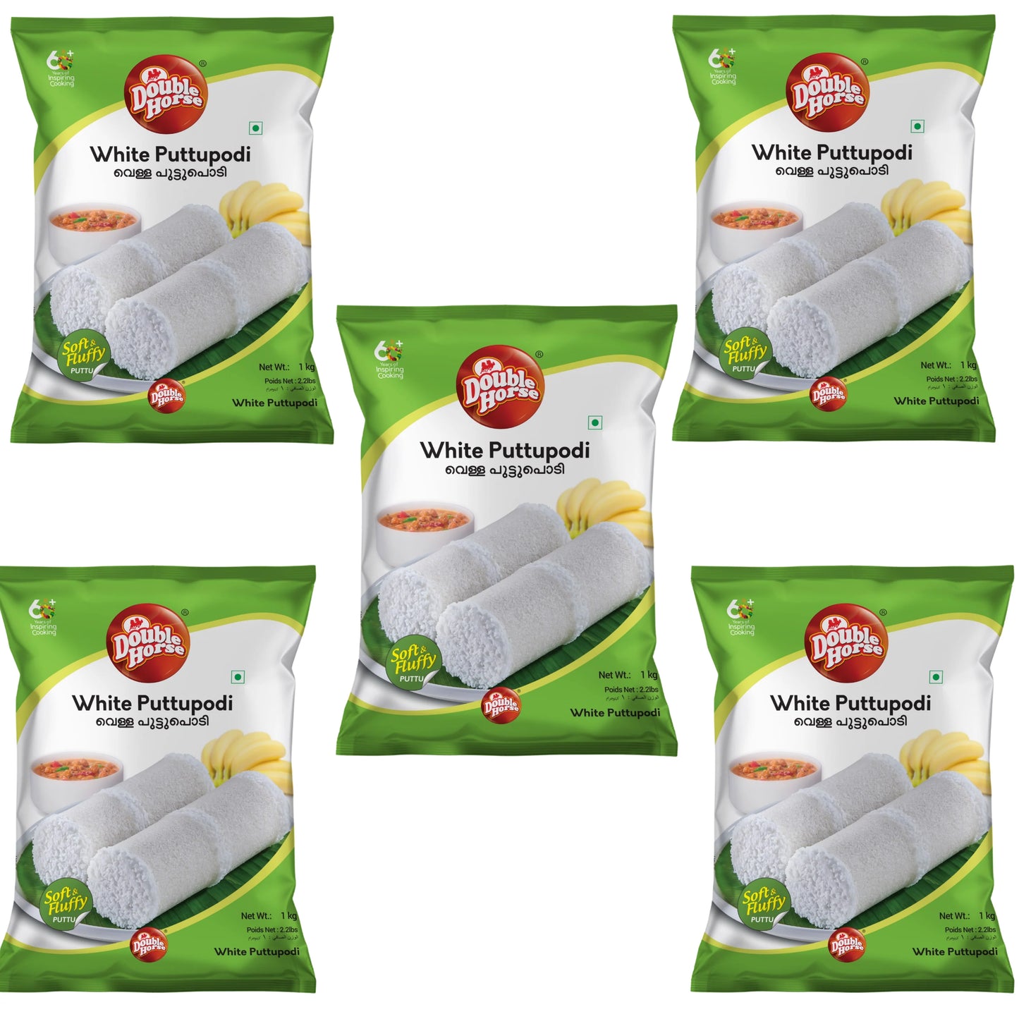 5 pack White Puttupodi by Double Horse