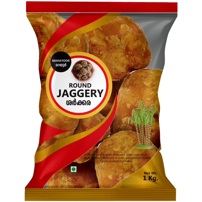 Marayoor Round Jaggery by Indsar 1kg