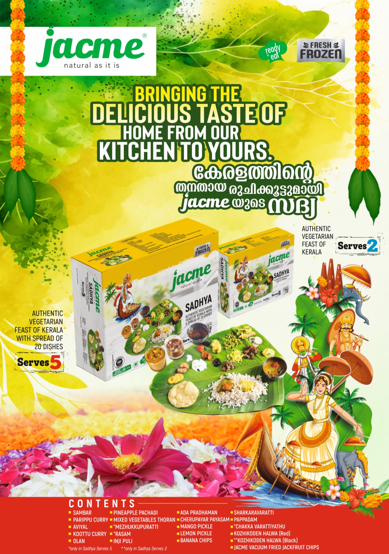 Kerala's Traditional Onam Sadhya by Jacme 3People (Pre-Order)